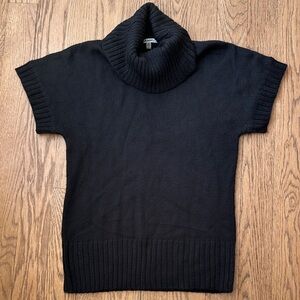 DKNYC Black Short-Sleeve Turtleneck Sweater